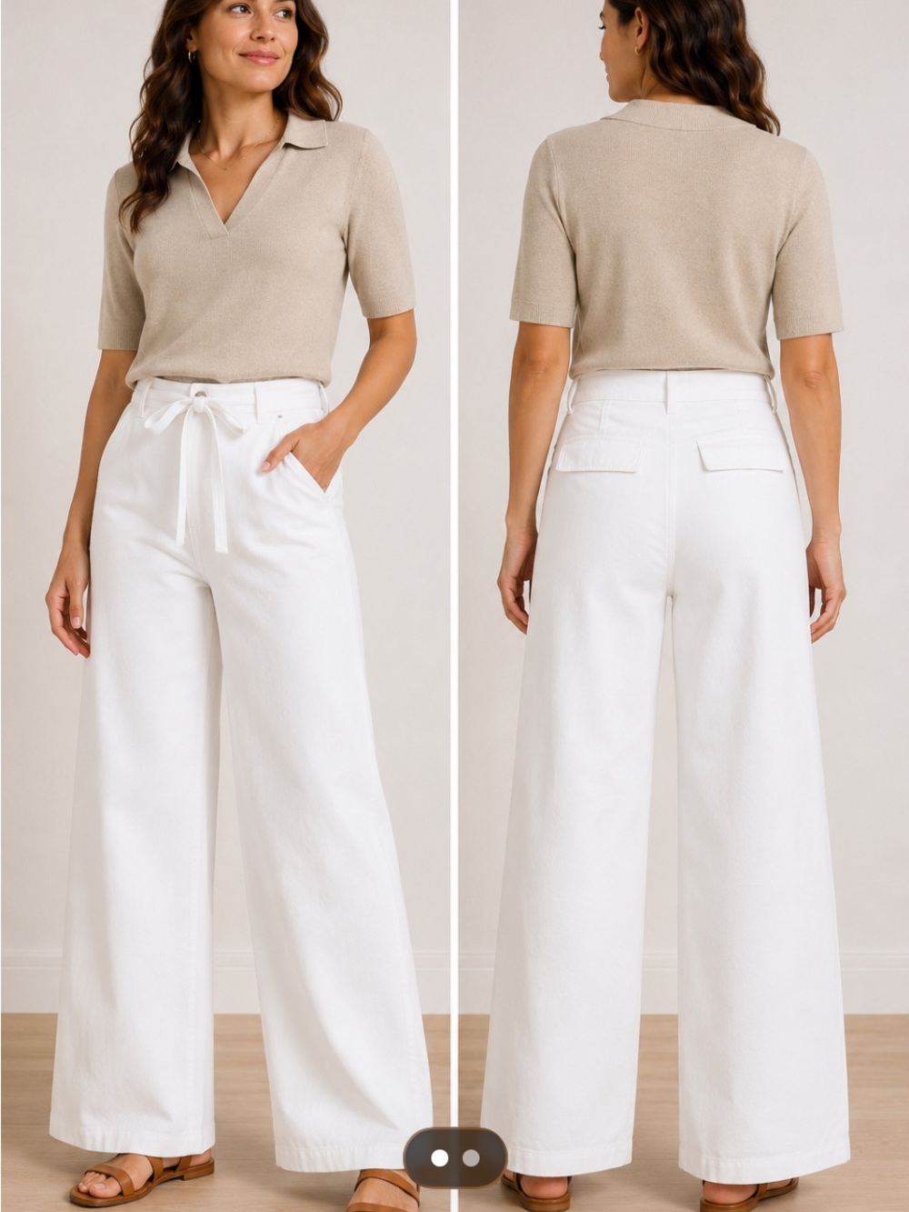 LOFT Lightweight Cotton High rise WIDE LEG trousers Sz 12